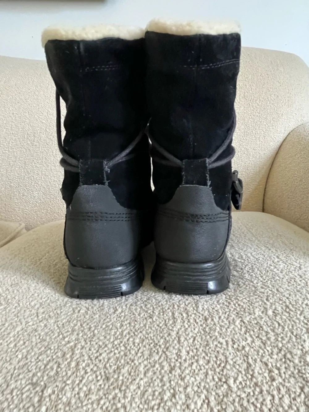 Polo Ralph Lauren Tavin Rollover Black Leather Suede Boots Men's  7 1/2 D